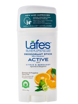 Lafes Lafe's Twist Stick Deodorant - Active (Citrus and Bergamot) 2.5 oz