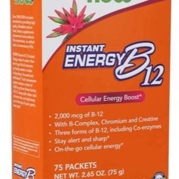 Now Foods NOW Instant Energy B-12 (2,000mcg per packet) 75 packs / box