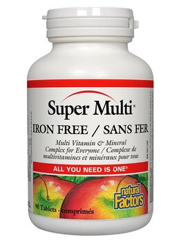 Natural Factors Natural Factors Super Multi Iron Free 90 tabs