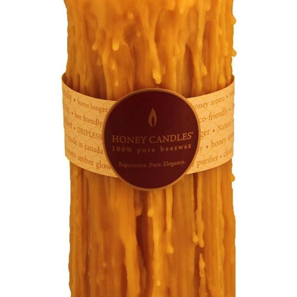 Honey Candles Honey Candles Pure Beeswax Heritage Drip 7”Pillar