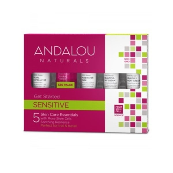 Andalou Naturals Andalou Get Started Sensitive 1000 Roses Kit 5 pcs