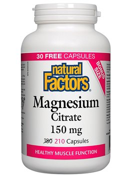 Natural Factors Natural Factors BONUS Magnesium Citrate 150mg 210 caps