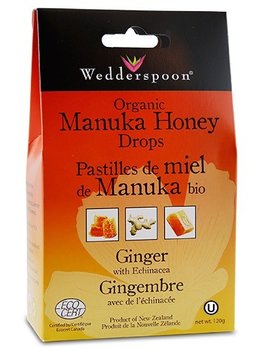 Wedderspoon Wedderspoon Organic Manuka Honey Drops Ginger 120g