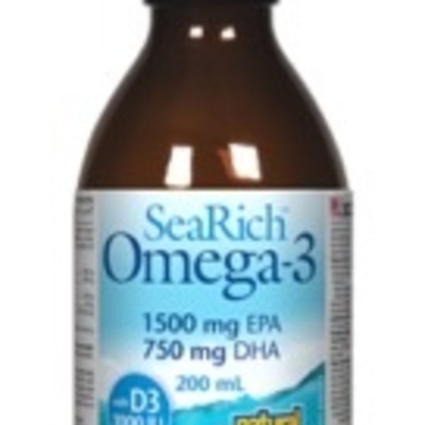 Preferred Nutrition Natural Factors SeaRich Omega 3 Lemon Meringue Ex.Strength with Vit. D 1000IU 200ml