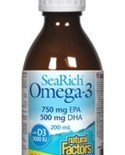 Preferred Nutrition Natural Factors SeaRich Omega 3 Lemon Meringue with Vit D 1000IU 200ml
