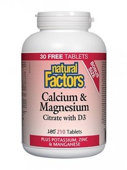Natural Factors Natural Factors Cal/Mag 1:1 BONUS 210 tabs