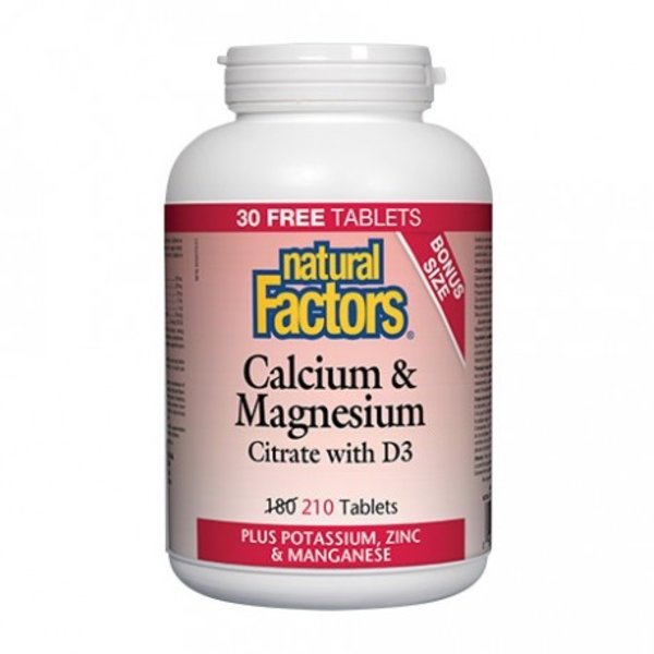 Natural Factors Natural Factors Cal/Mag 1:1 BONUS 210 tabs