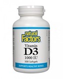 Natural Factors Natural Factors Vitamin D3 1000 IU 500 softgels