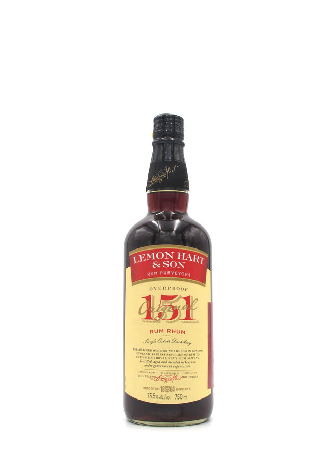 Lemon Hart & Son 151 Proof Rum 750ml