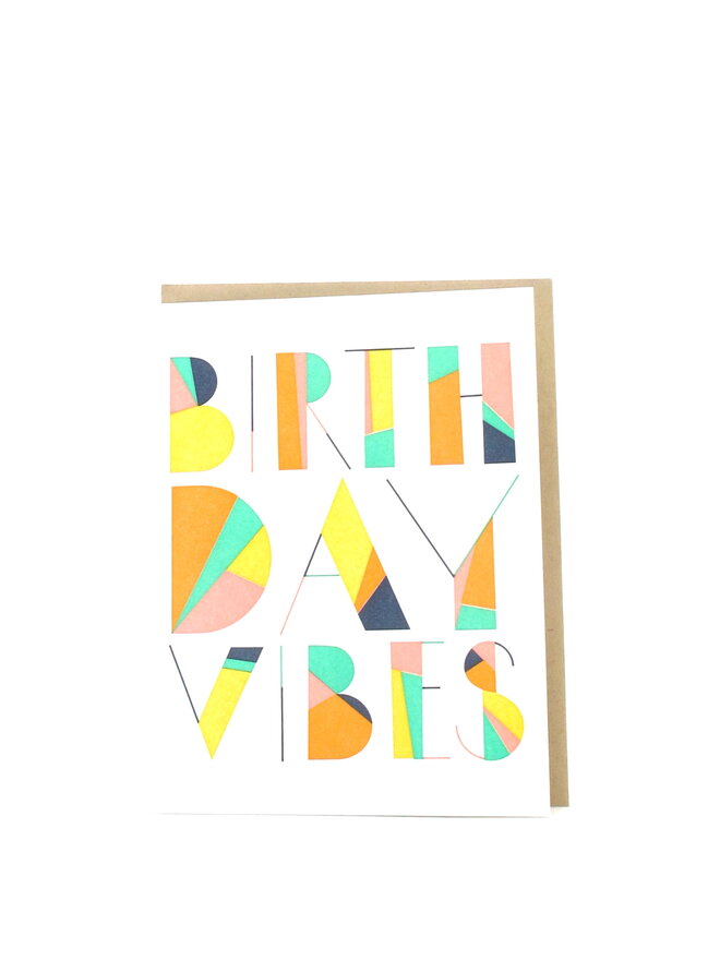 Angled Birthday Vibes Elum Greeting Card