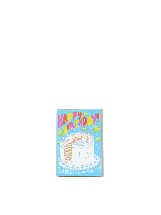Cake Layers Birthday Egg Press Greeting Card
