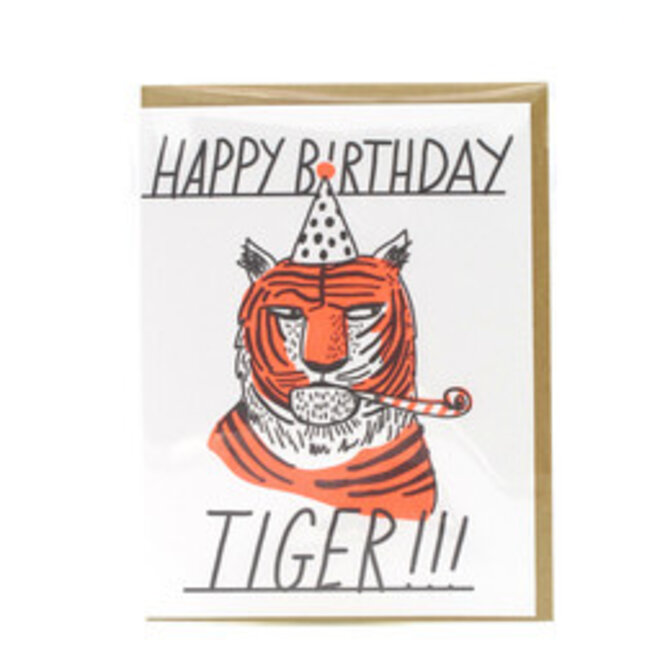 Tiger Side Eye Egg Press Greeting Card