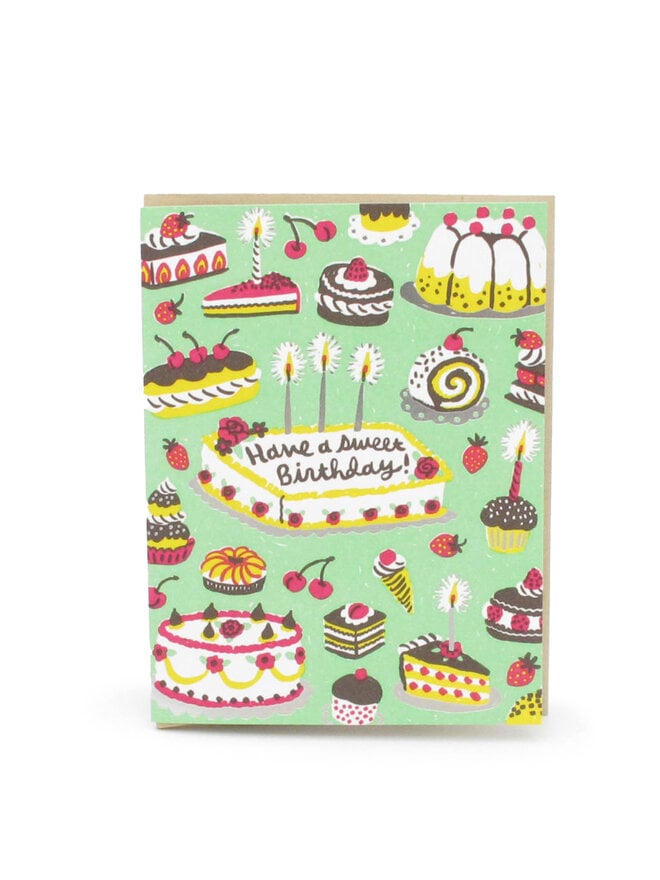 Birthday Sweets Egg Press Greeting Card