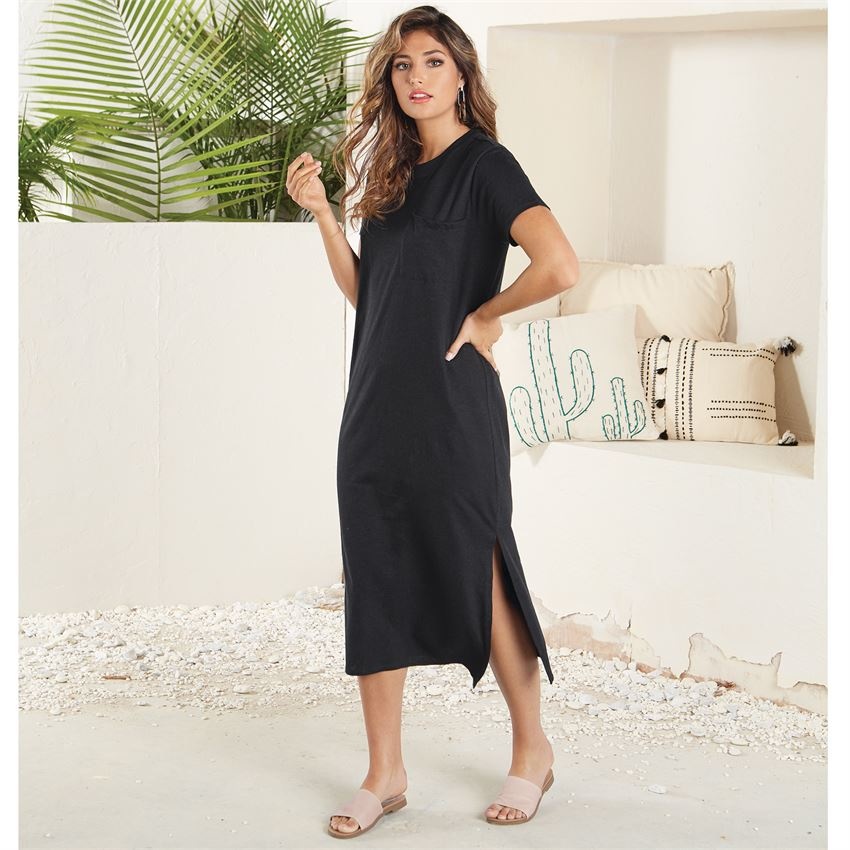 midi t shirt dress with sleeves