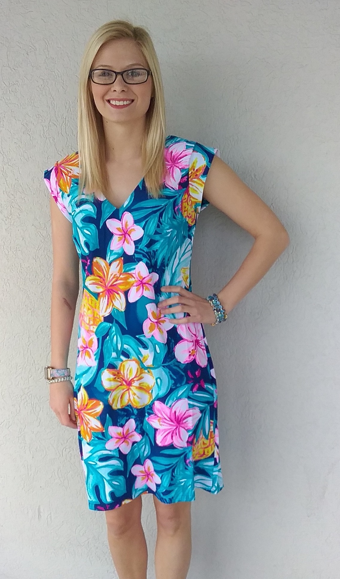 cap sleeve floral dress