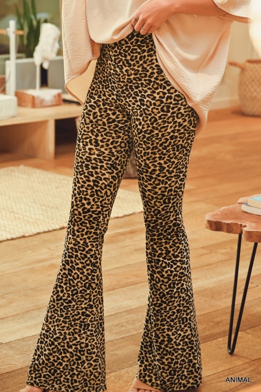 leopard flare leggings