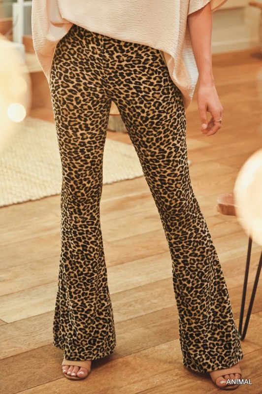 cheetah flared legging