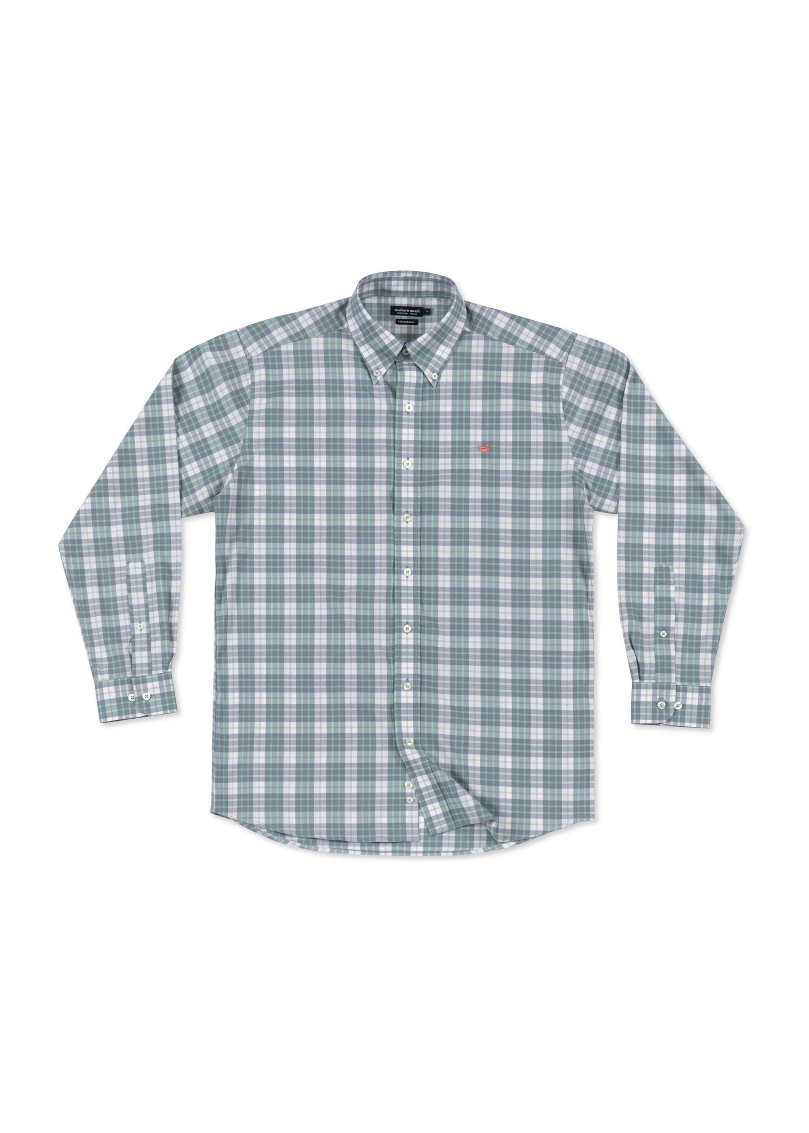 Southern Marsh Bluefish Performance Plaid Dress Shirt