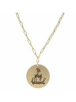 Jane Marie 30" Faith Gold Disk Necklace, 3" Ext.