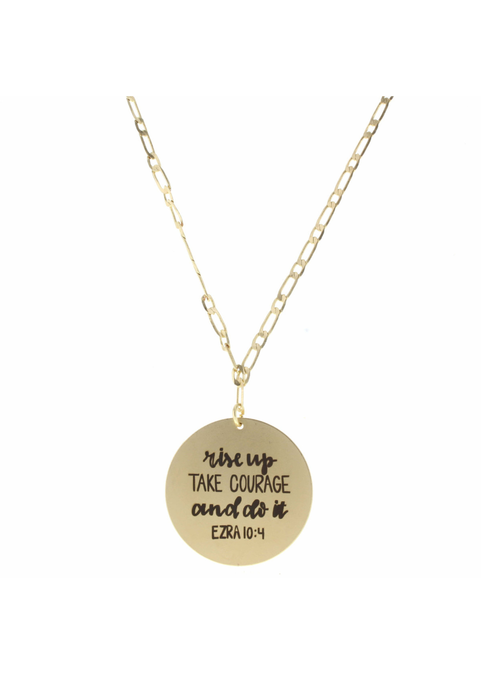 Jane Marie 30" Faith Gold Disk Necklace, 3" Ext.