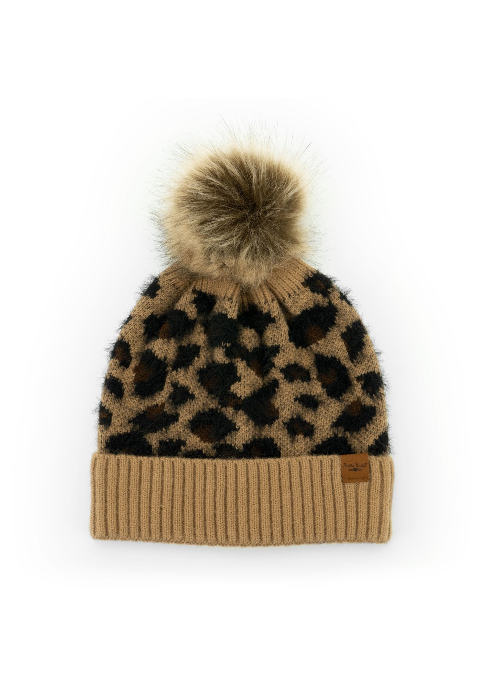 Britt's Knits Snow Leopard Pom Hat