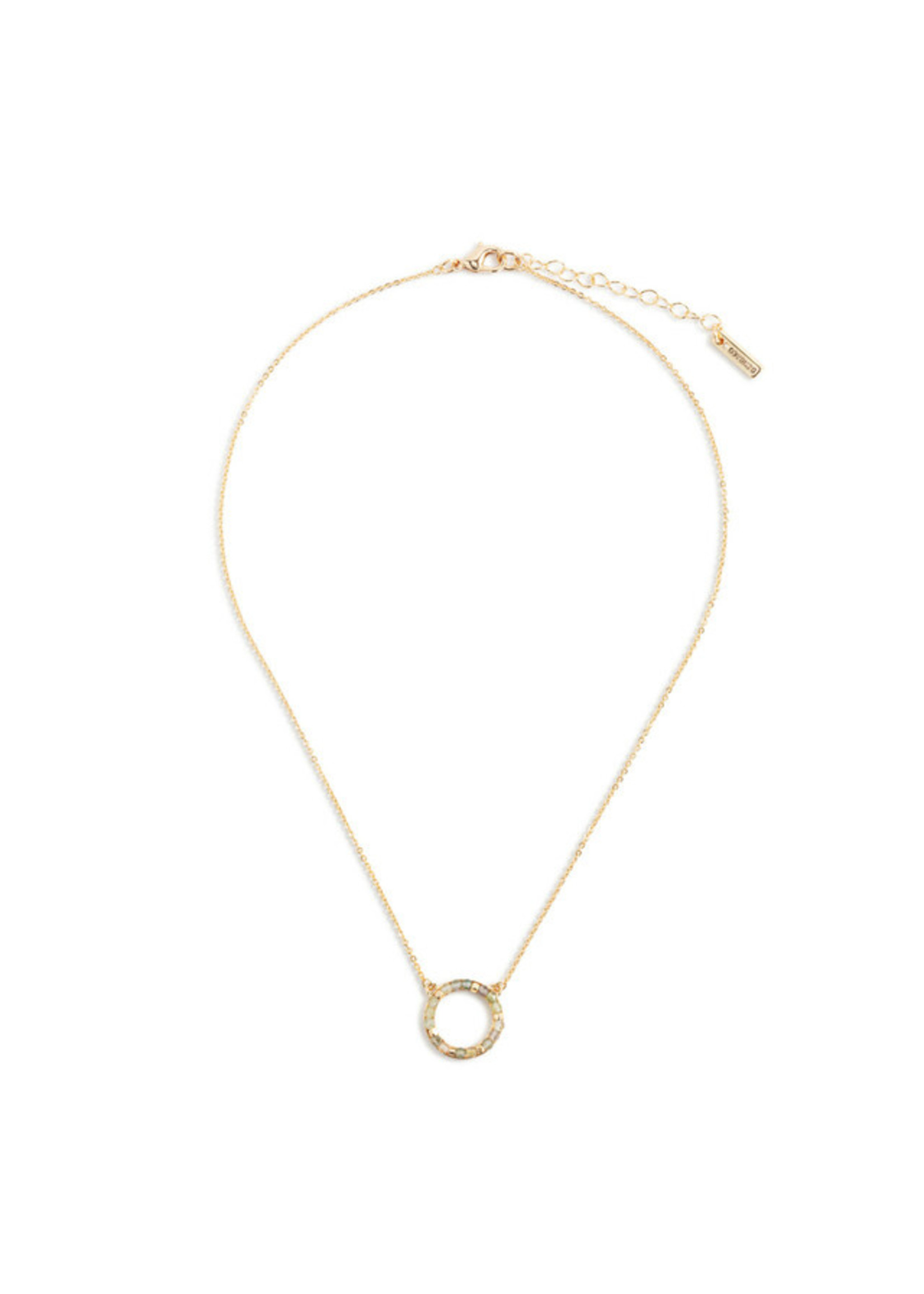 Demdaco Circle Necklace - Greem/Gold