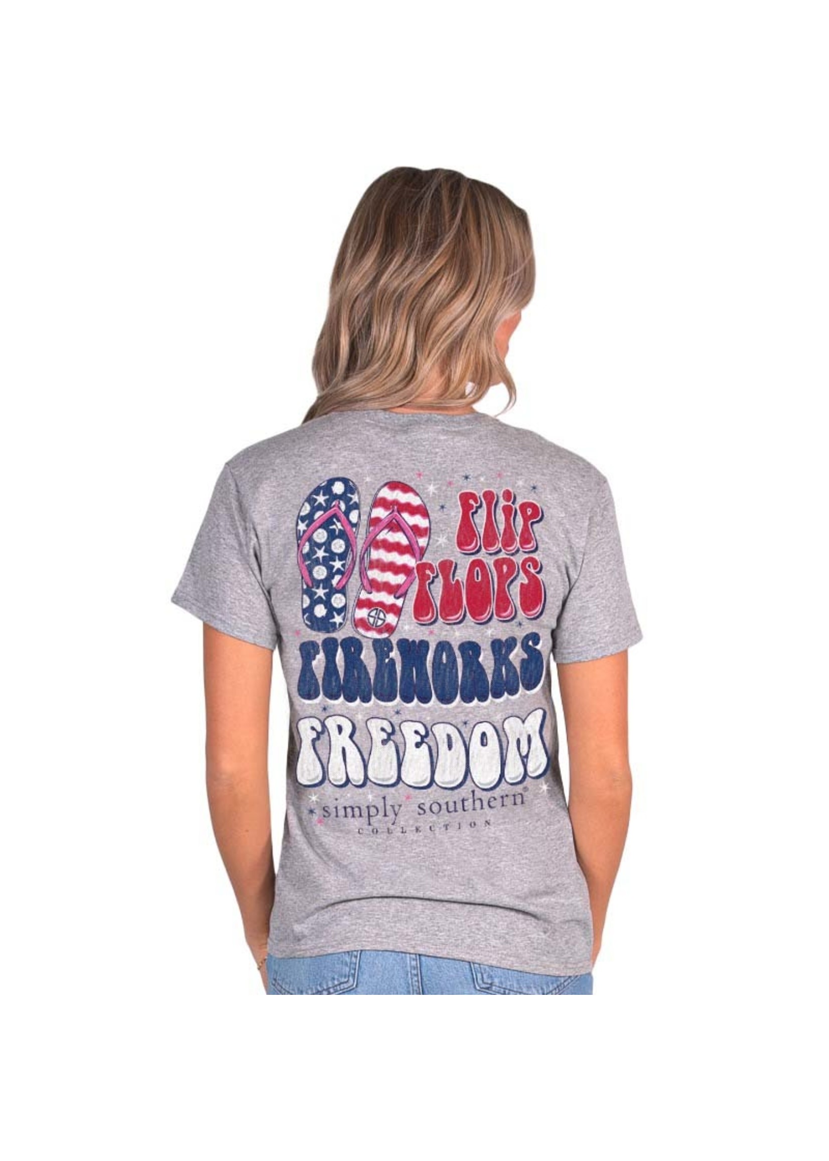 Simply Southern Collection Flip Flop Freedom Short Sleeve T-Shirt