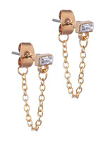 laura janelle Gold Chain Huggie Earrings