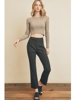 Front Seam Detail Tapered Pants