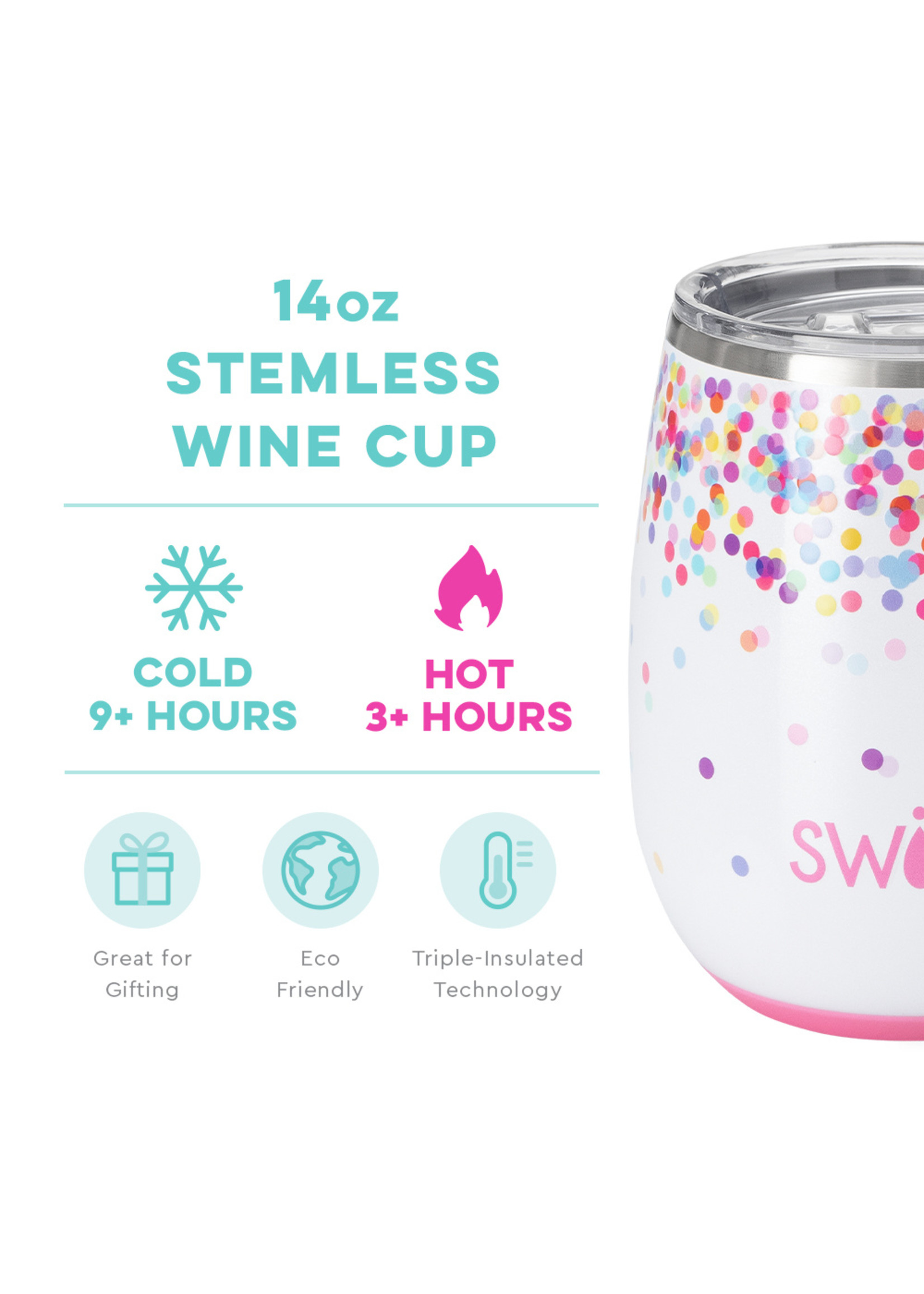 Swig Life Confetti Stemless Wine Cup (14oz)