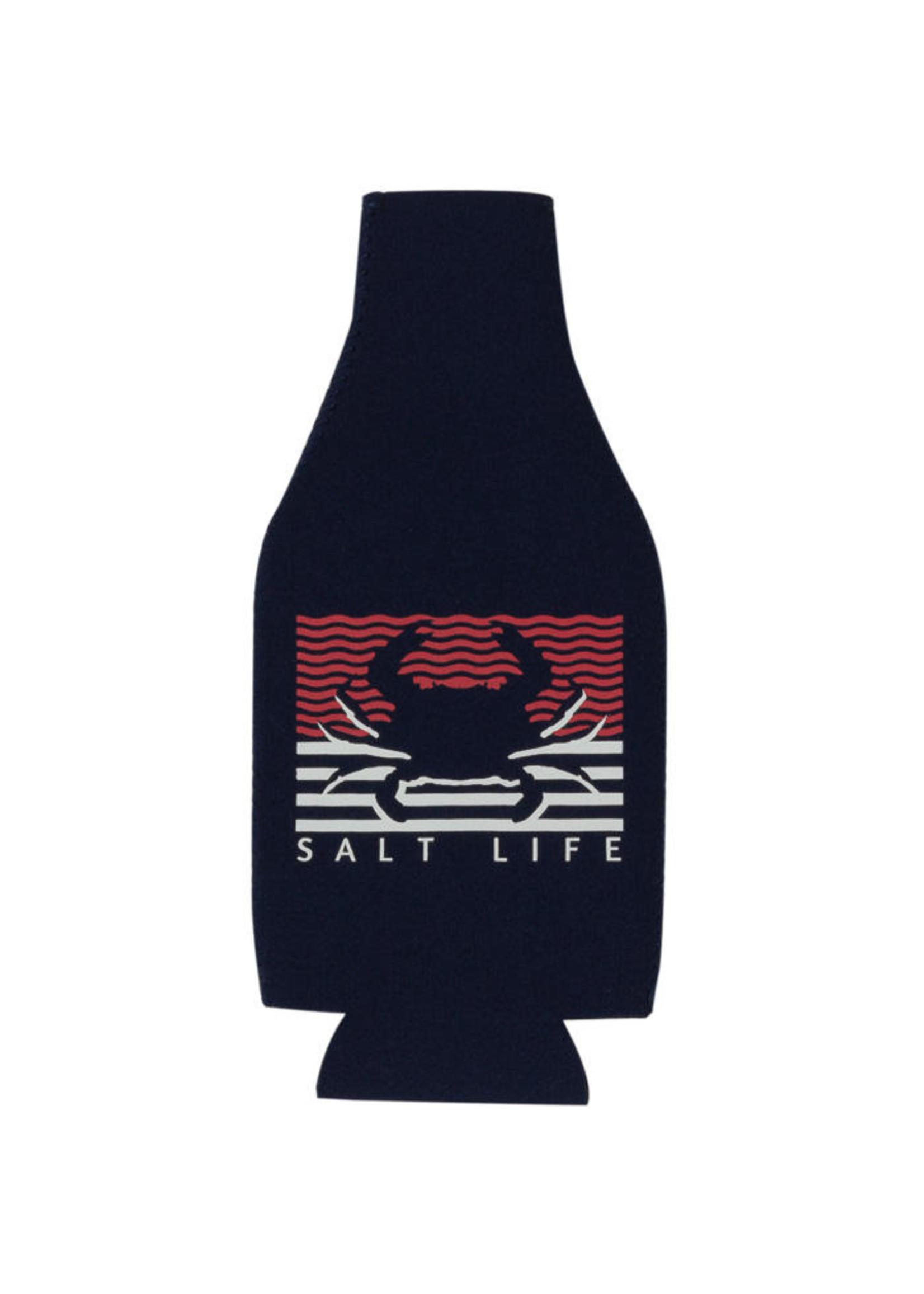 Salt Life Crabbin' Flag Bottle Holder-Navy