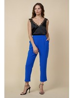 Skies are Blue Poly Tapered Pants With Elastic Waist