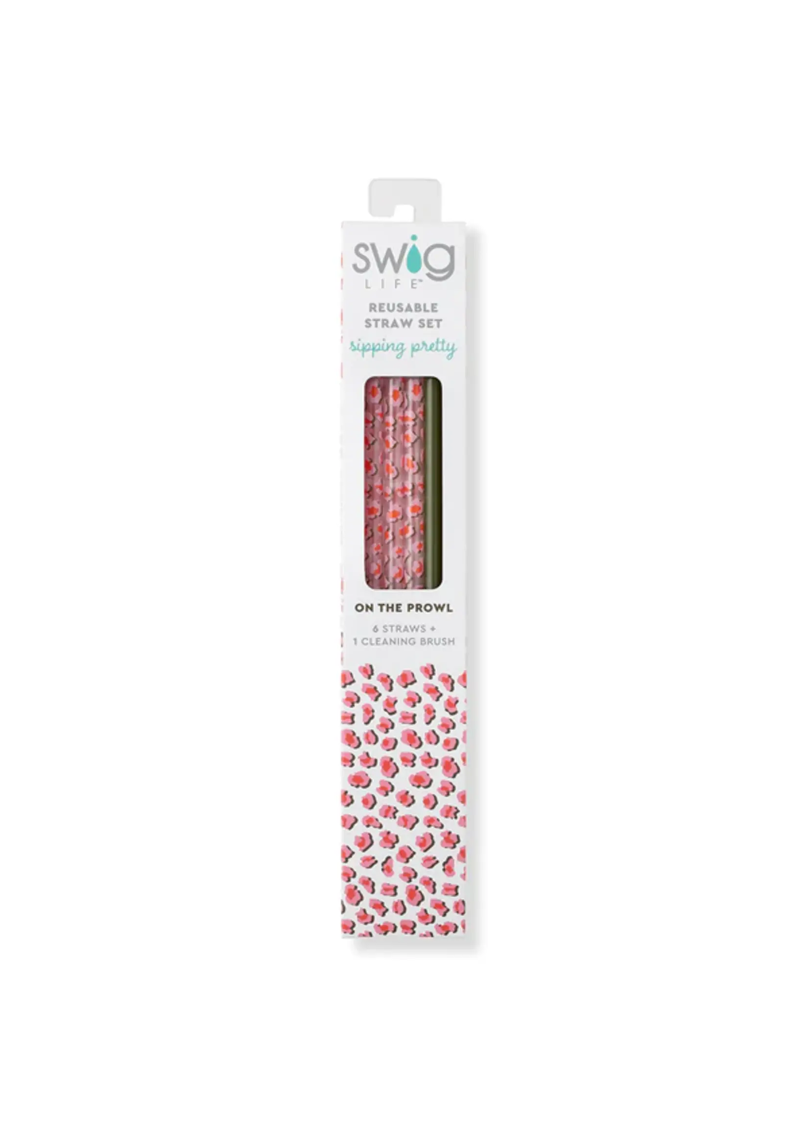 Swig Life On The Prowl + Olive Reusable Straw Set