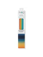 Swig Life Retro Rainbow Glitter Reusable Straw Set