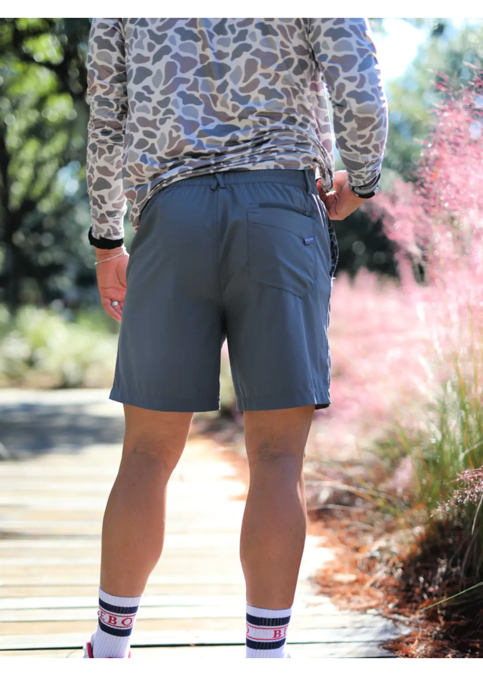 BURLEBO Everyday Short - River Rock Gray - Deer Camo Pocket