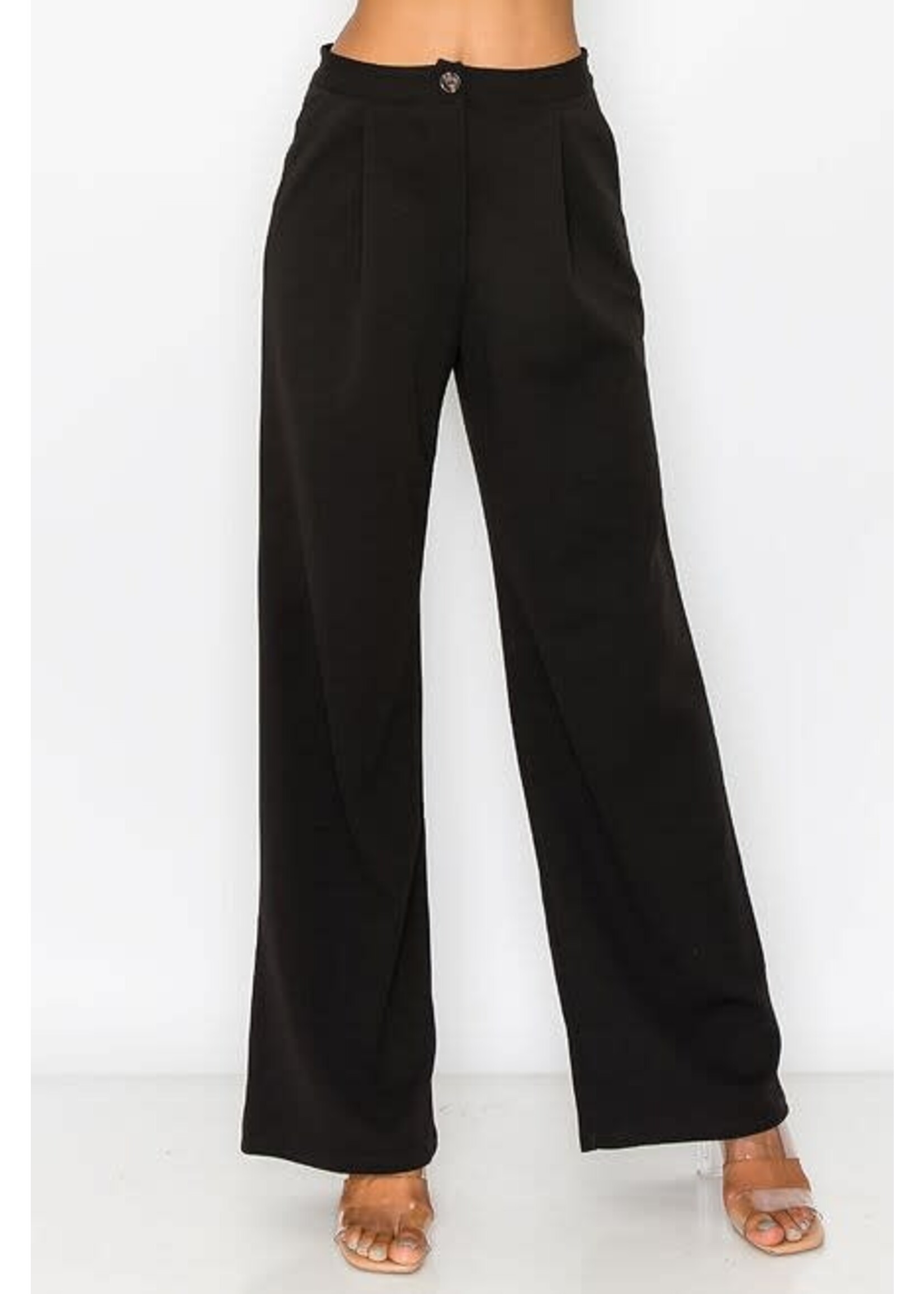 Stylive Solid Pkt Wide Leg Pants