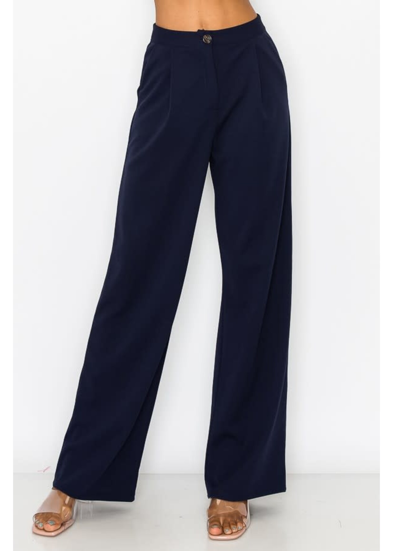 Stylive Solid Pkt Wide Leg Pants
