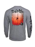 Salt Life Hook Line and Sinker Fade Long Sleeve Pocket Tee