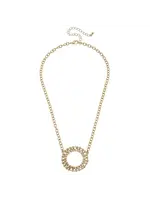 Canvas Alexandra Metal-Plated Rattan Necklace in Worn Gold