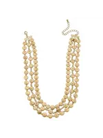 Canvas Paityn Metal Beaded Layered Necklace in Worn Gold