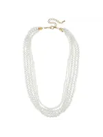 Canvas Theresa Multi Strand Pearl Necklace in Ivory