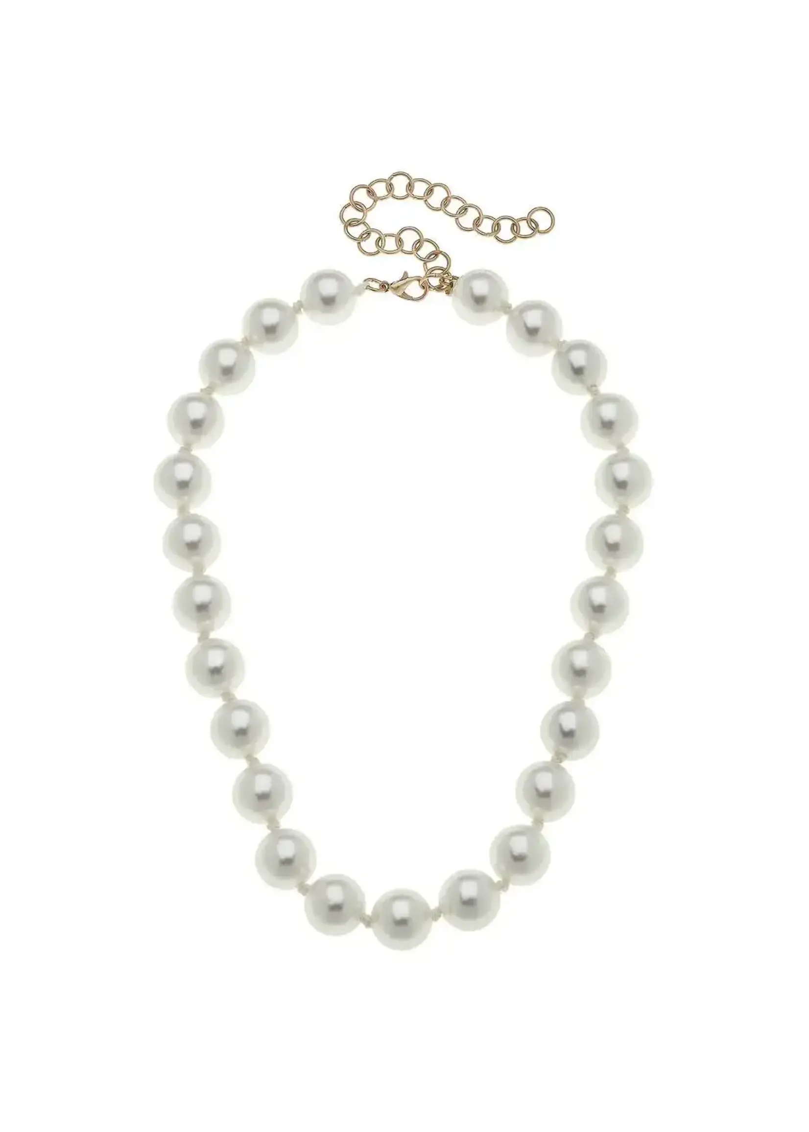 Canvas Eleanor Beaded Pearl Necklace in Ivory