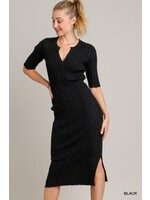 Umgee Ribbed Knit Midi Sweater Dress