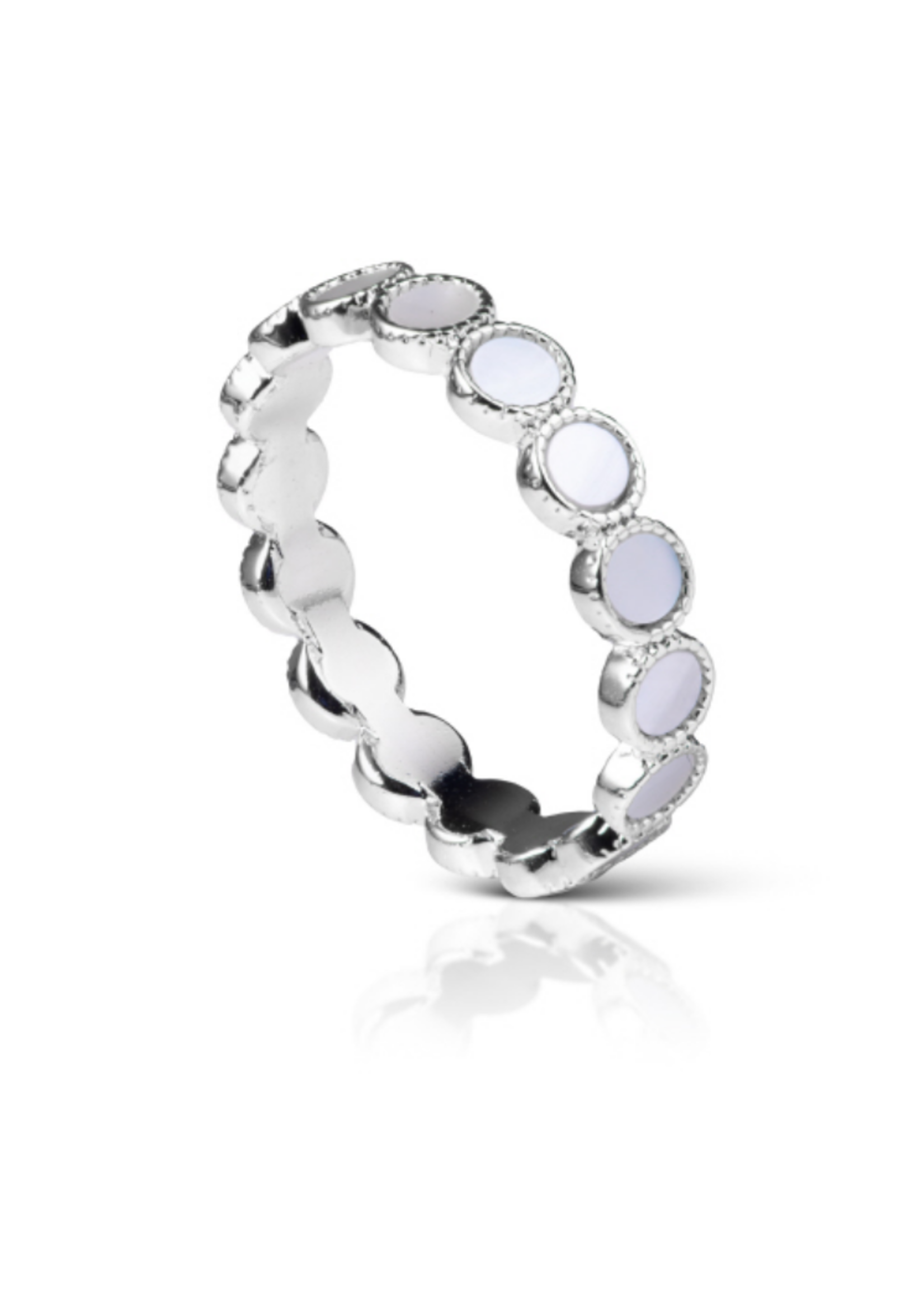 Amanda Blue Mother of Pearl Eternity Circles Ring - Size 9