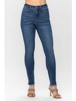 JUDY BLUE HW Tummy Control Side Slit & Fray Skinny