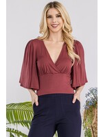 Stylive Flutter Sleeve Wrap Top