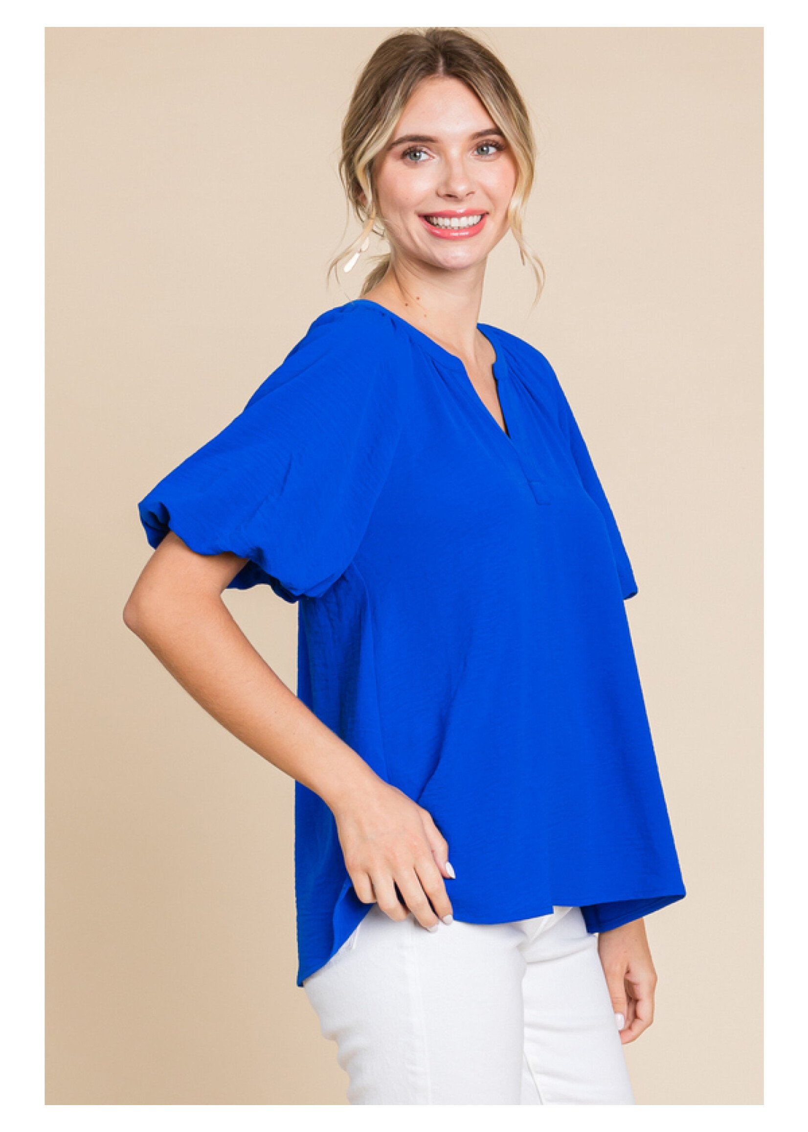 Jodifl Solid Top With Slit Neck