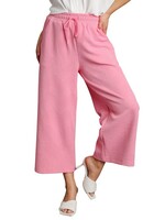 Umgee Criss Cross Jacquard Straight Fit Sweatpants