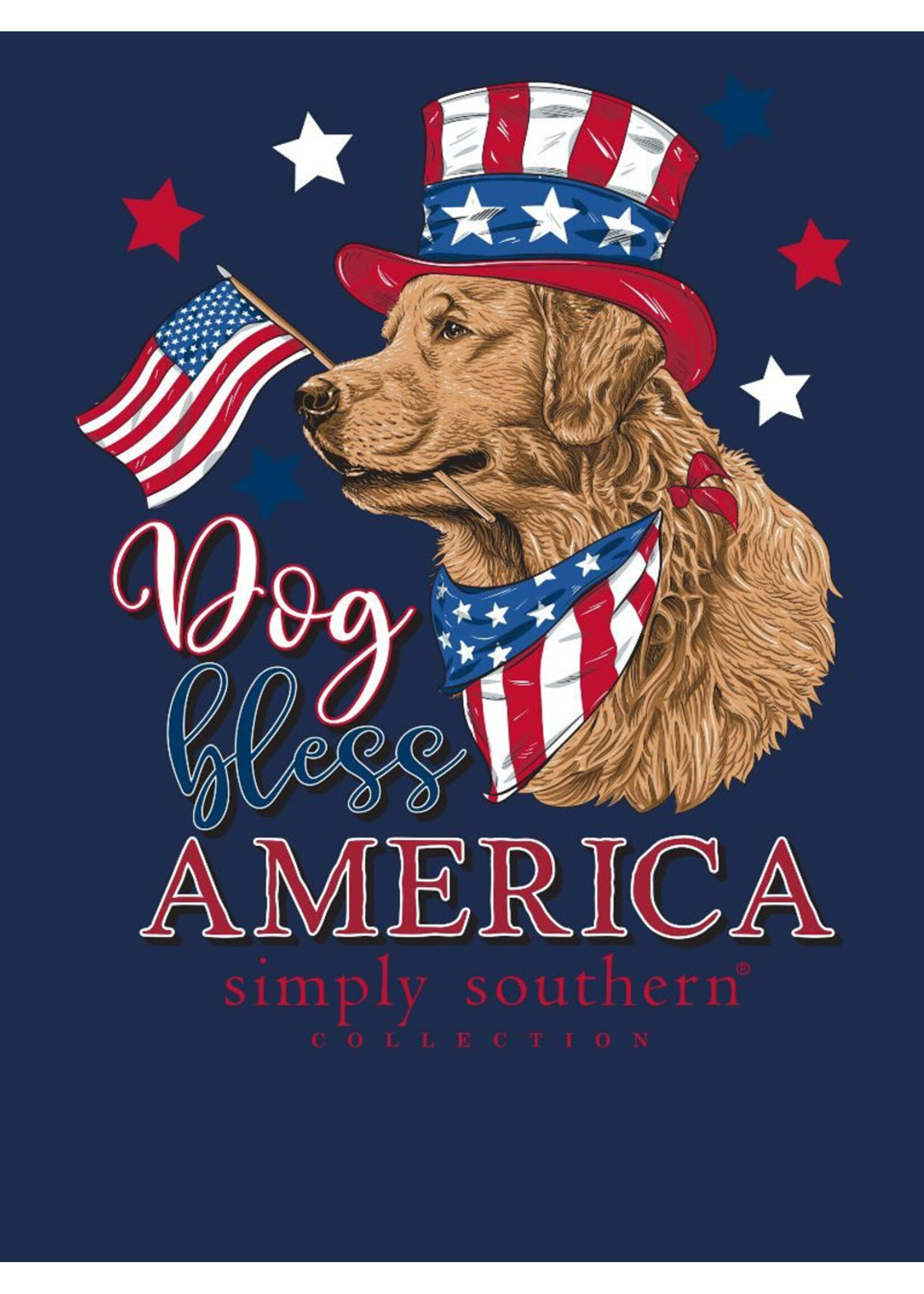 Simply Southern Collection Dog Bless America Short Sleeve T-Shirt