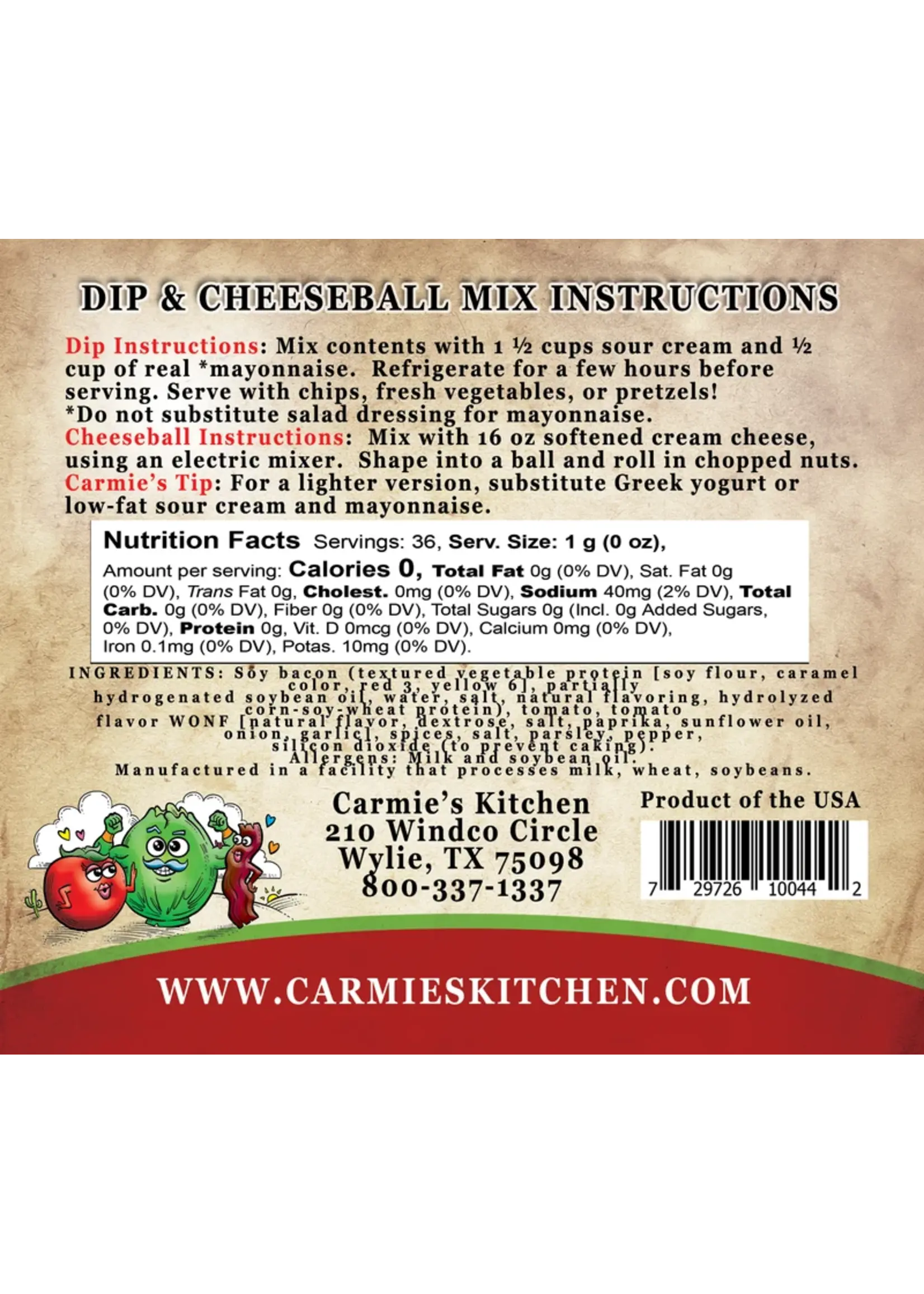 Carmies Kitchen BLT Dip Mix